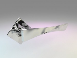modern door handles set 5 in 1 3D Model