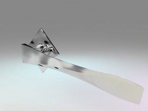 modern door handles set 5 in 1 3D Model