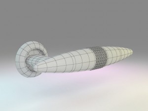 modern door handles set 5 in 1 3D Model