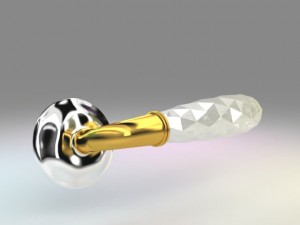 modern door handles set 5 in 1 3D Model