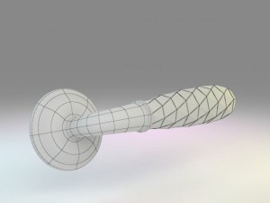 modern door handles set 5 in 1 3D Model