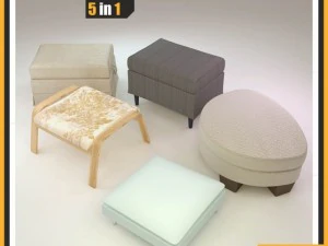 IKEA フットスツールとプーフ 5 in 1 3Dモデル