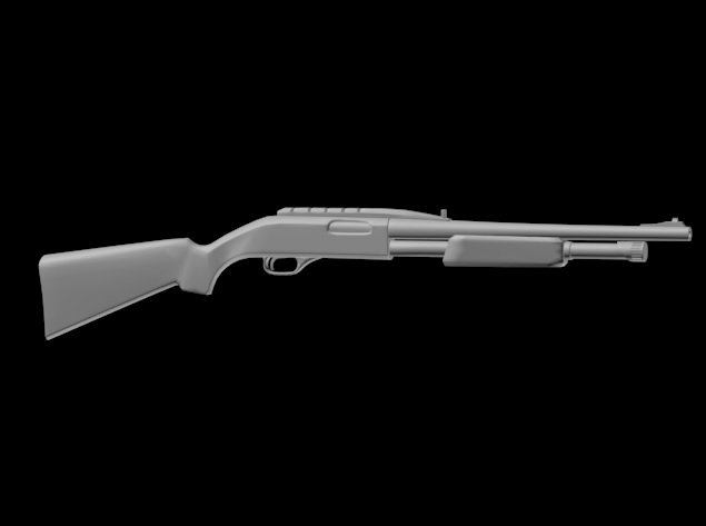 shotgun 3D Model .c4d .max .obj .3ds .fbx .stl .blend