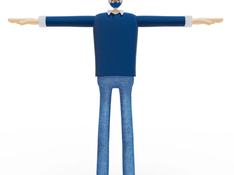 Car&aacute;cter de oficina Modelo 3D