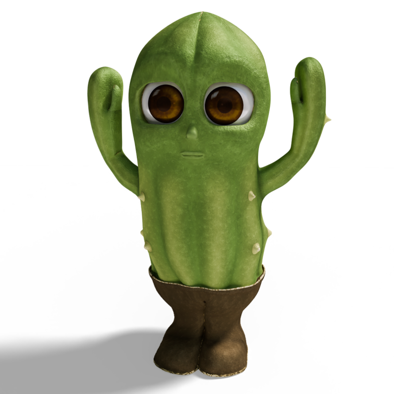 Cactus character 3D Model .c4d .max .obj .3ds .fbx .stl .blend 