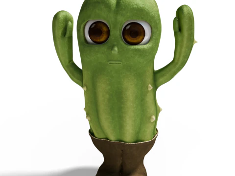 Personagem cacto Modelo 3D