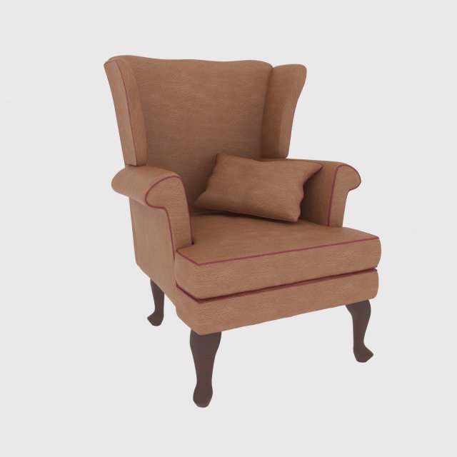 leather armchair 3D 模型 .c4d .max .obj .3ds .fbx .stl .blend 