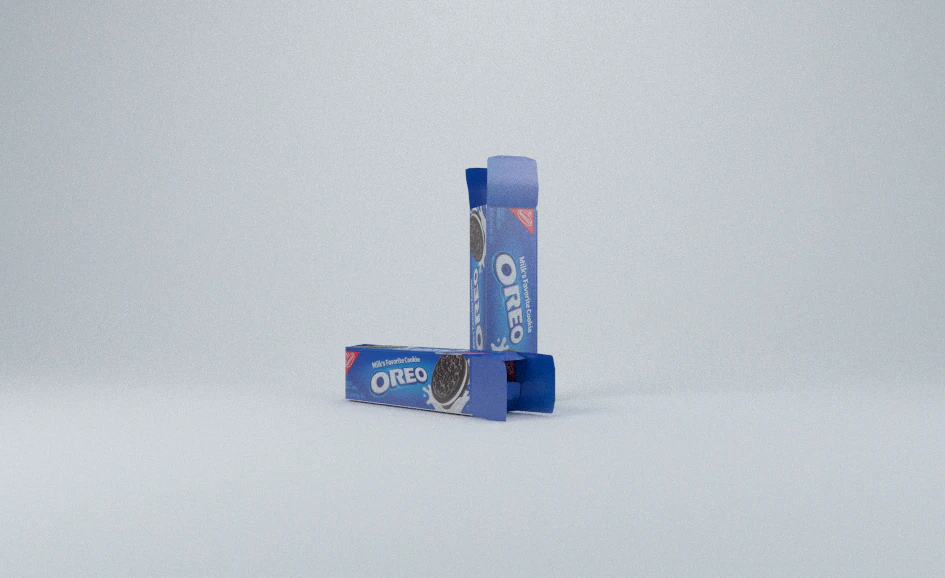 opened oreo box 3D Model .c4d .max .obj .3ds .fbx .stl .blend 