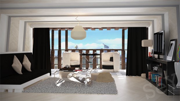 living room Modelo 3D .c4d .max .obj .3ds .fbx .stl .blend 