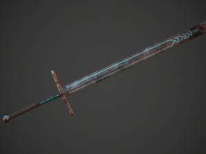 runic sword game ready 3D मॉडल