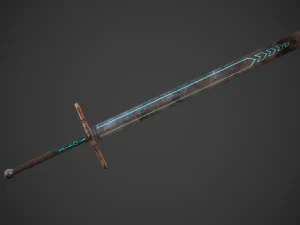 gioco di spada runica pronto Modello 3D