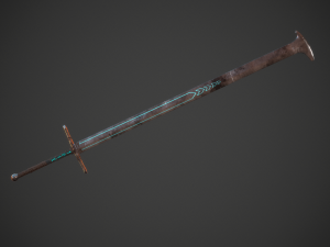 runic sword game ready 3D मॉडल