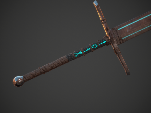 runic sword game ready 3D मॉडल