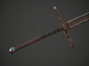 runic sword game ready 3D मॉडल