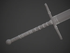 runic sword game ready 3D Model
