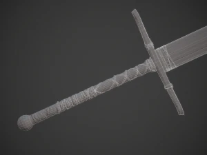 runic sword game ready 3D Model