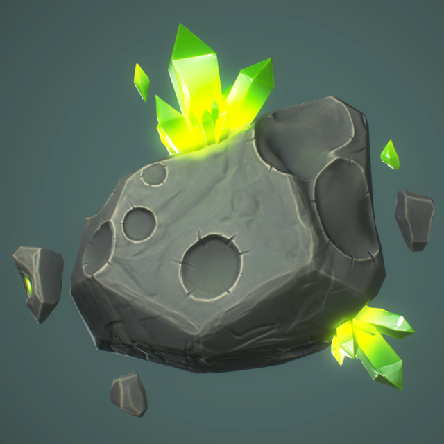 stone with crystals game ready 3D मॉडल .c4d .max .obj .3ds .fbx .stl .blend 