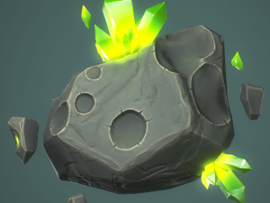 stone with crystals game ready 3D मॉडल