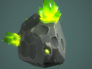 stone with crystals game ready 3D मॉडल