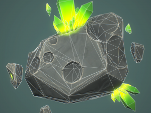 stone with crystals game ready 3D मॉडल