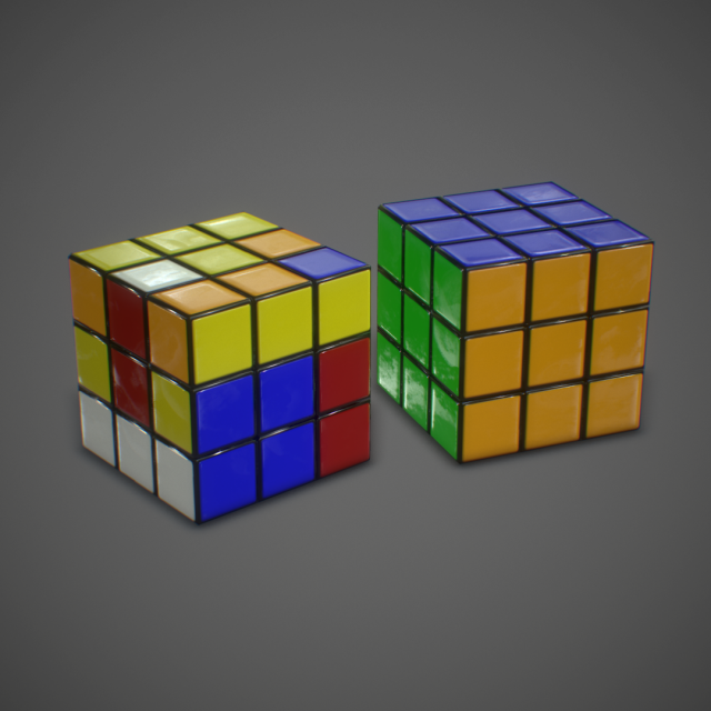 rubik cube game ready 3D Model .c4d .max .obj .3ds .fbx .stl .blend 