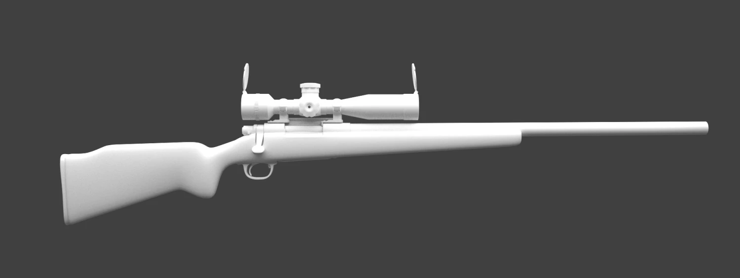 m40a1 sniper rifle high poly 3D Model .c4d .max .obj .3ds .fbx .stl .blend 