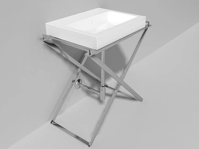 sink on metal frame keramag era 3D Model .c4d .max .obj .3ds .fbx .stl .blend 