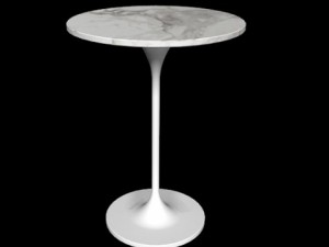saarinen side table round 20 by knoll Modello 3D