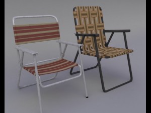 two folding chairs Modelo 3D
