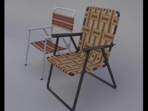 two folding chairs 3Dモデル