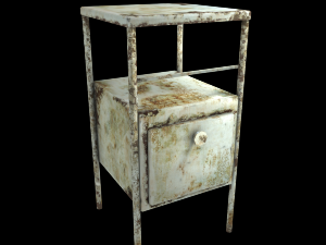 low poly rust medical table Modelo 3D