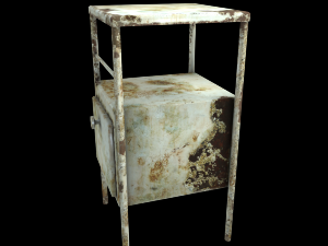 low poly rust medical table Modelo 3D