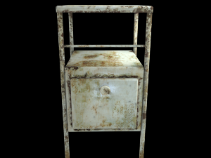 low poly rust medical table Modelo 3D