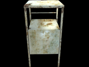 low poly rust medical table Modelo 3D