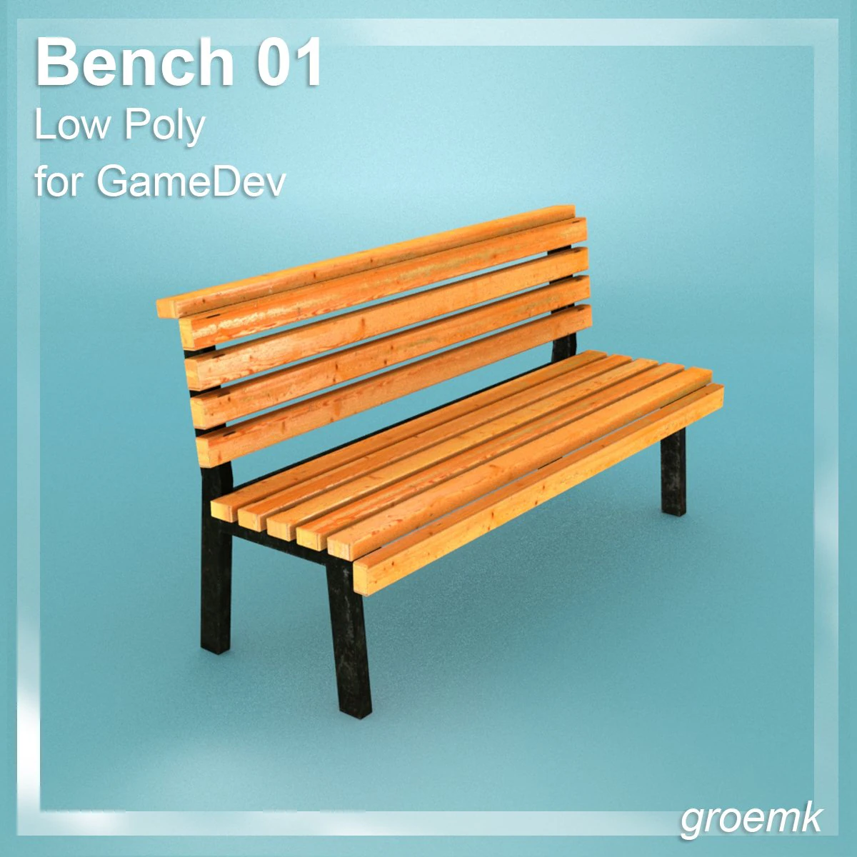 low poly bench 1 for game dev 3D Model .c4d .max .obj .3ds .fbx .stl .blend 