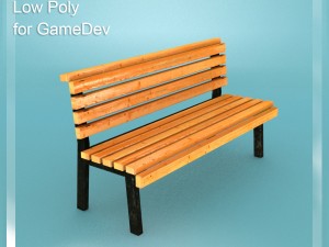 low poly bench 1 for game dev Modello 3D