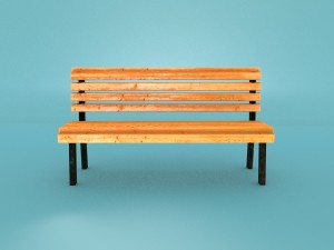 low poly bench 1 for game dev 3D Model