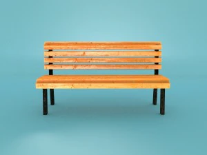 low poly bench 1 for game dev 3D Model