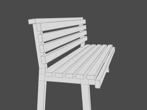 low poly bench 1 for game dev 3D Model