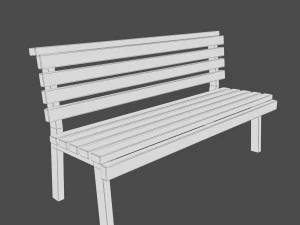 low poly bench 1 for game dev 3D Model