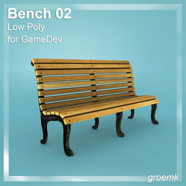 low poly bench 2 for games dev 3Dモデル .c4d .max .obj .3ds .fbx .stl .blend 