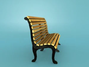 low poly bench 2 for games dev 3D Model