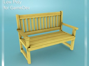 low poly bench 3 for game dev Modello 3D