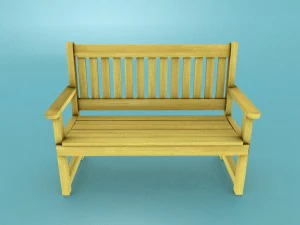 low poly bench 3 for game dev 3D Model