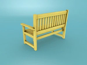 low poly bench 3 for game dev 3D Model