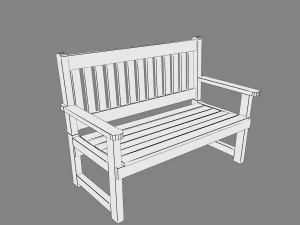 low poly bench 3 for game dev 3D Model