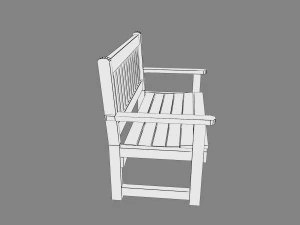 low poly bench 3 for game dev 3D Model