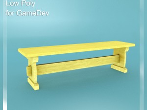low poly bench 4 for game dev Modello 3D