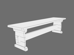 low poly bench 4 for game dev 3D Модель