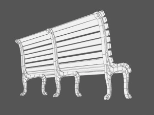 pacchetto panca low poly 1 per sviluppatori di giochi Modello 3D